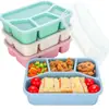 Caja de Almuerzo de Cáscara de Arroz Grado Alimenticio Vajilla de Trigo Caja de Almuerzo Paja con Aroma a Trigo Partición Caja de Almuerzo Cuadrada Caja para Comida Rápida