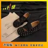 Suela Gruesa Suela Suave Casual Versátil Zapatos de una Sola Hebilla Mary Jane 2026 Otoño Nuevo Bestseller Francés Lunares Aumentadores de Altura Zapatos Birkenstock Mujer