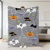 2026 Nova Manta de Halloween da Amazon Estampa de Fantasma, Abóbora e Caveira Manta de Pelúcia Manta de Cochilo Capa de Sofá Manta