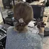 Goma para el pelo tejida con lazo estilo coreano para mujer, realza el volumen del cabello, Cuerda para moño, Goma para coleta de alta gama