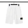 Shorts de Cor Sólida com Estampa de Bússola, Estilo Europeu e Americano Novo, para Homens e Mulheres, com Decoração de Bolso Grande, Shorts de Cinco Pontos