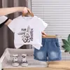 Comercio Exterior 2026 Conejito de Dibujos Animados Lindo Pantalones Cortos de Mezclilla Ropa de Verano para Niños Bebé Traje de Dos Piezas de Manga Corta para Niños