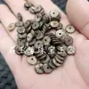 Delgadas cuentas de concha de coco jade hebilla de dinero cuentas marrón oscuro pulsera collar espaciador accesorios de joyería cuentas hechas a mano al por mayor
