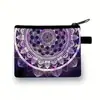 Bolsa de Monedas Estilo Étnico Mandala Bolsa de Monedas con Estampado Retro Bolsa Sencilla Portátil para Guardar Monedas Mini Bolsa para Labial