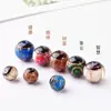 Contas Soltas com Esmalte Cinza Perfumado Contas Contas Contas Redondas Acessórios para Pulseira de Mão Estilo Antigo Azul Queimado Contas Wen Play Acessórios de Cabeça de Buda de Três Vias