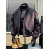 Chaqueta de vuelo deconstruida estilo americano para hombre, chaqueta corta de béisbol oversize de moda para otoño, prenda exterior elegante y genial