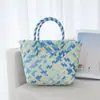 Celebrante de Internet Cesta de Comida Vintage Bolso Tejido de Mimbre Sintético Bolso de Mano de Gran Capacidad Bolsa de Regalo Bolso para Mujer