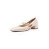 Sapatos Franceses Retro de Pérola em Estoque para Mulheres, Novo Estilo Outono 2026, Sapatos Mary Jane Baixos de Salto Grosso, Estilo Vintage