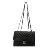 Bolsa Quadrada Pequena Feminina Elegante Casual Tendência Verão 2026 Nova com Fecho de Fivela Padrão Losango Texturizado Corrente Alça Única Transversal