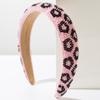 Arco de Cabelo Heming Novo Faixa de Cabelo Bordada à Mão com Miçangas de Arroz Indústria Pesada Brilhante Distintivo Estampa de Leopardo Acessórios de Cabelo de Festa da Moda