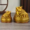 Cuenco Tesoro de Cobre Adorno Sapo Dorado Sapo Dorado de Tres Patas Lingote Artesanía de Cobre Fabricante Mayorista