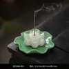 Quemador de Incienso de Loto Cerámico Hogareño Estufa de Aromaterapia de Sándalo Portainciensos Antiguo de Interior Quemador de Incienso Adornos de Estante Bogu