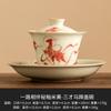 Los fabricantes acompañan el cuenco con cubierta de herradura pintado a mano, juego de té de cerámica de gran capacidad, cuenco de té de kung fu, taza de tostada no caliente