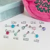 Brincos de Unha de Osso de Orelha de Bola de Vidro Cristalina, Brincos Versáteis Coloridos em Cores de Doce, Pequenos, Frescos, Delicados, Elegantes para Mulheres, Doces e Fofos