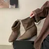 Botas de moda de gamuza estilo coreano 2026 para mujer que aumentan la altura, botas sencillas para primavera y otoño, punta redonda, uso bidireccional, botines slip-on