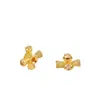 Cuentas Espaciadoras de Trébol de Cuatro Hojas Chapadas en Cobre con Color Dorado Real de 18K Zirconia Conserva Color Espaciador de Cruz Pulsera DIY Collar Espaciador de Zirconia Microincrustada