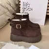 Botas de nieve cortas para mujer con suelas gruesas para mujeres menudas, nuevo modelo de invierno 2026, forradas de felpa y engrosadas, botas cortas cálidas con suelas de plataforma para aumentar la altura