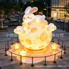 Modelo inflável de bolo da lua do Festival do Meio do Outono em forma de coelho lunar, arco de celebração de feriado, adereço de decoração de celebração em grande escala para exteriores
