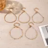 Transfronteiriça Europa e Estados Unidos e Estados Unidos venda quente 5 peças pulseira terno mulheres liga redonda conta corrente caixa corrente simples moda pulseira