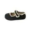 Sapatos de Algodão com Renda 2026 Velcro Fundo Plano Novo Outono Inverno Sapatos Birkenstock Feminino Salto Escondido Para o Trabalho Plus Veludo Quente