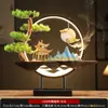 Desktop Criativo Novo Chinês Zen Decoração Lâmpada Círculo Luz Noturna Decorações para Casa Sala de Estar Escritório Presente de Abertura