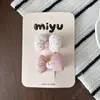 Presilha de Cabelo Laço 3D Acolchoado de Algodão Estilo Coreano para Crianças, Presilha de Cabelo Rosa em Formato de Coração Doce e Fofa, Elástico de Cabelo