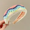 Diadema de Velcro Tejida para Mujer, Herramienta para Flequillo y Peinado de Primavera y Verano, Diadema de Estilo Étnico, Pinza para Flequillo de Viaje