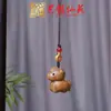 Cadena para Teléfono Móvil de Caballo del Zodiaco de Palosanto Colgante de Collar de Caballo de Madera Llavero de Caballo de Madera Tallada Creativa Arena Verde Arcoíris