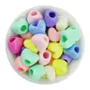 Cuentas de Acrílico Corazón de Durazno de 16 mm con Agujero Grande Vertical para Manualidades de Joyería DIY