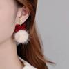 Anti-prata agulha bola de cabelo arco borla brincos atmosfera de Natal orelha doce brincos brincos novo outono e inverno brincos para as mulheres
