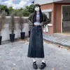 Falda de Mezclilla para Mujer Nueva Primavera y Verano Cintura Alta Efecto Adelgazante Falda Línea A Elegante de Longitud Media Ajustada a la Cadera