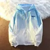 Suéter de cor gradiente Outono e Inverno masculino estilo coreano solto vento preguiçoso rua estilosa cardigan com zíper com capuz casaco de casal