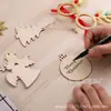 Manualidades Decorativas Navideñas Adornos de Árbol de Navidad de Madera Decoraciones para Fiestas Festivas DIY Decoración Colgante de Graffiti 8cm