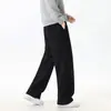 Pantalones Casuales de Pierna Recta de Algodón de Aire Nueva Colección Primavera Ropa de Mujer de Comercio Exterior Versátiles Elásticos de Cintura Alta Adelgazantes de Pierna Ancha Largos 19382