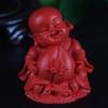 Estatua de Buda de mesa con vista a la arena roja de cinabrio Fu Lu Shou Xi Cai, adornos para manualidades caseras, adornos de cinabrio con cinco bendiciones.