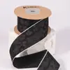 Cinta Impresa de Trazo Unilateral Lazo Hecho a Mano DIY Adorno para la Cabeza Borde de Envoltura de Ropa Flor para Ramo de Flores Banda para Envoltura de Regalos de Repostería