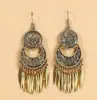 Moda europea y americana estilo étnico indio bohemio aretes de borla de moneda tótem vintage accesorios para aretes regalos