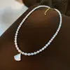 Colgante de Falda Pequeña de Nácar y Perla de Agua Dulce Ábaco Cadena para Clavícula Moda Elegante de Celebridad de Internet Collar de Perlas Pequeñas Swarovski para Mujer