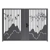 Puerta de hierro forjado para patio de villa exterior, apertura simple o doble, puerta de valla para hogar y áreas rurales, puerta de entrada para jardines y patios.