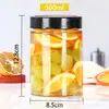 Frasco de Vidrio Sellado para Almacenamiento al por Mayor Miel Cereales Botella Redonda de Vidrio Frasco de Vidrio para Almacenamiento Botella para Pepinillos Botella para Salsa Picante