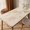 Mantel de textura de cuero sintético impermeable y a prueba de aceite sin lavado, mantel floral cálido de PVC para uso doméstico, protector de mantel