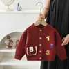 Suéter para Niños con Letras de Dibujos Animados Bordadas Cárdigan Tejido Atuendo Otoño/Invierno 2026 para Niños y Niñas Abrigo Suéter para Bebé