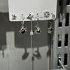 ¡Set de seis piezas de valor! Aretes de Borla Luna Estrella Oscura 2024 Aretes Explosivos Aretes Dulces Cool Nicho Únicos para Mujer