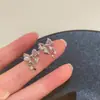 Brincos de Zircônia Rosa com Laço Levemente Luxuosos e de Alta Qualidade para Mulheres Nicho Simples e Exquisitos Novos Brincos da Moda 2023