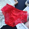 [Rojo Ancola] 880# Ropa Interior Roja Grande de Año Nuevo Malla de Encaje Seda de Hielo Ropa Interior Roja