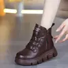 Nova coleção outono/inverno 2025: Botas curtas estilo Martin britânicas, antiderrapantes, com sola plataforma para altura extra e interior espesso forrado com fleece para aquecimento