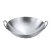 Wok de Acero Inoxidable con Mango de Madera Wok de Doble Asa Wok Antiadherente Inoxidable Wok Extra Grande para Chef Comedor Restaurante Comercial
