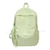 Mochila Listrada de Cor Sólida Ins Estilo Coreano para Mulheres, Grande Capacidade, Bolsa Escolar Estudantil Estilo College, Mochila Versátil Casual para o Dia a Dia