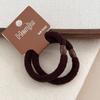 Dos piezas gruesas ~ goma elástica básica duradera para el pelo banda de pelo de sarga serie marrón cuerda elástica alta para coleta accesorios para el pelo