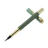Caneta Macia para Iniciantes Caneta Portátil de Metal Pincel Caligrafia Corpo Fino Dourado Caneta Xiu Li Minúscula com Cartucho de Tinta Caneta para Copiar Escrituras